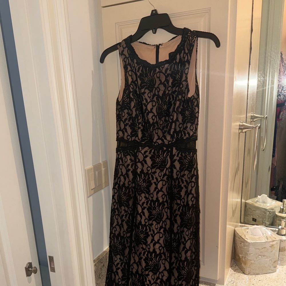 Black and nude lace gown